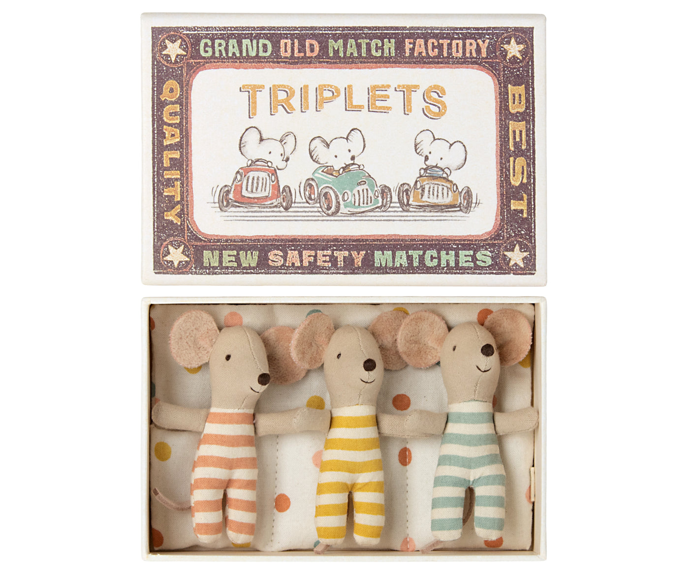 Triplets, Baby mice in matchbox