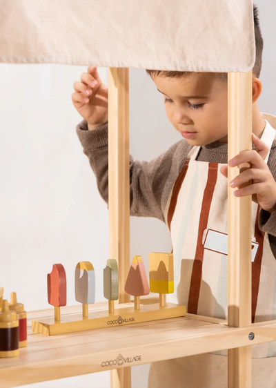 Wooden Popsicles & Stand Playset