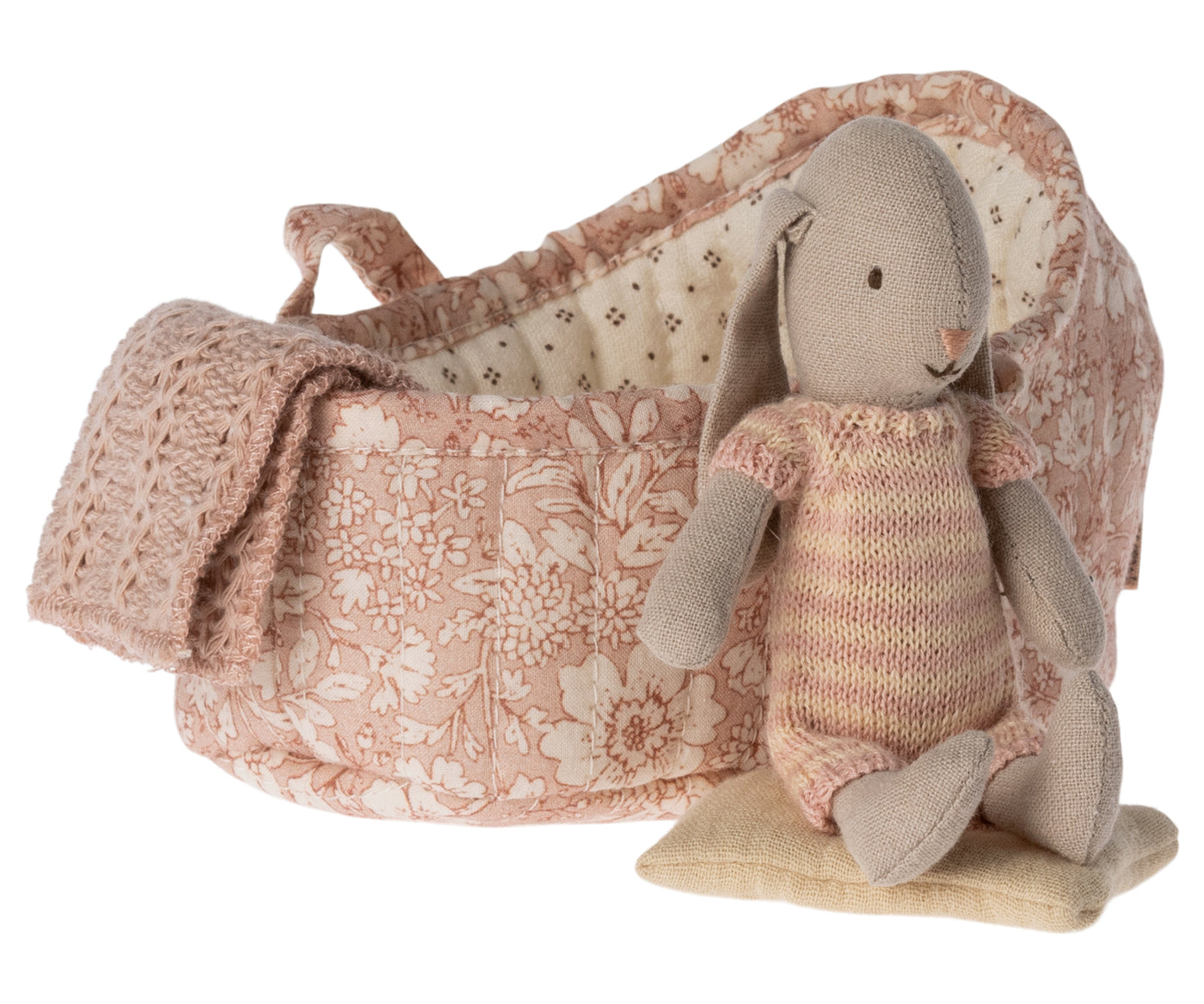 Bunny in carry cot, micro - Light rose