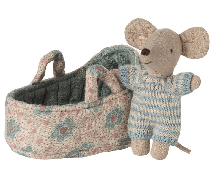 Baby mouse in carry cot - Blue