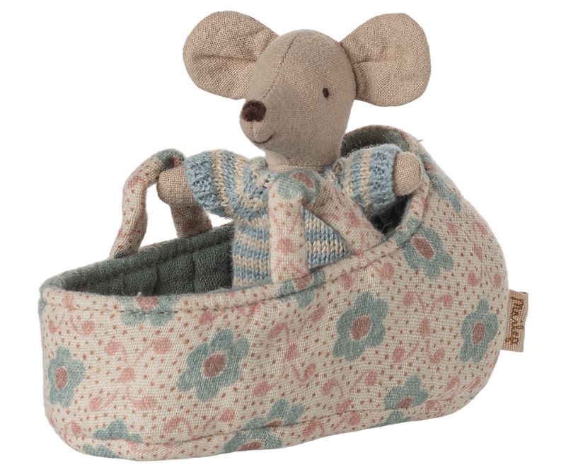 Baby mouse in carry cot - Blue
