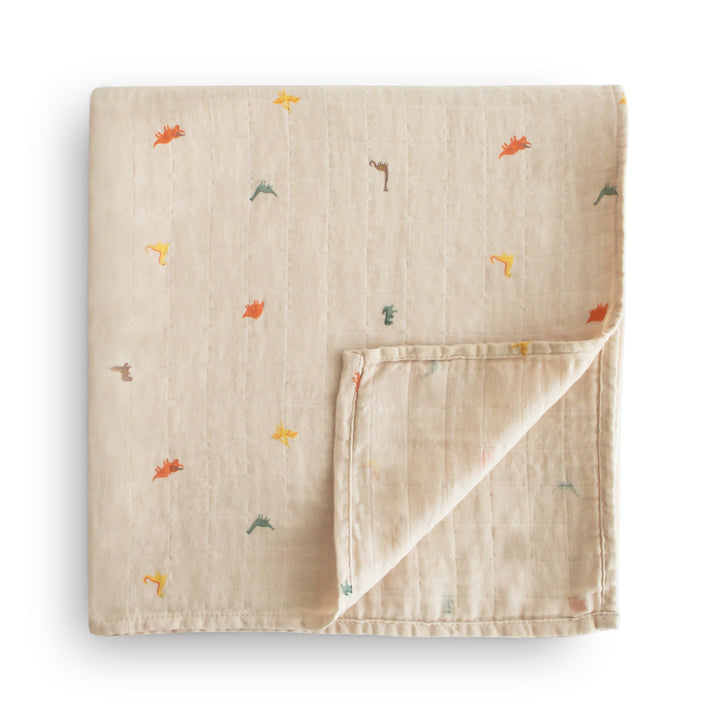 Organic Cotton Muslin Swaddle Blanket Dinosaurs