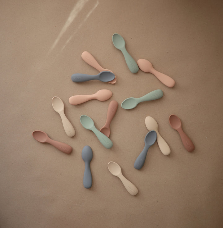 Silicone Toddler Starter Spoons 2-Pack Tradewinds/Shifting Sand