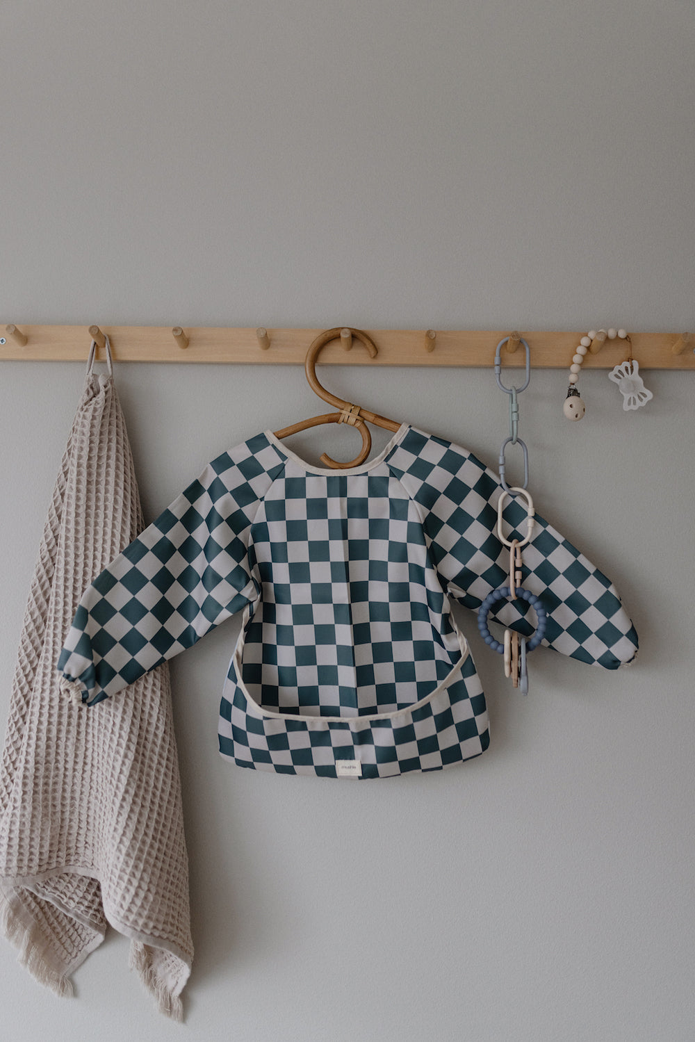 Long Sleeve Bib Olive Check