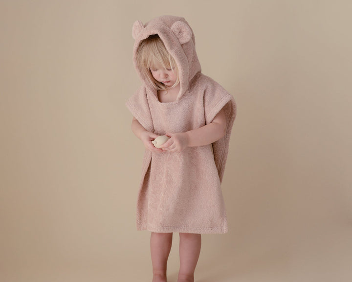 Bear Poncho Towel Blush