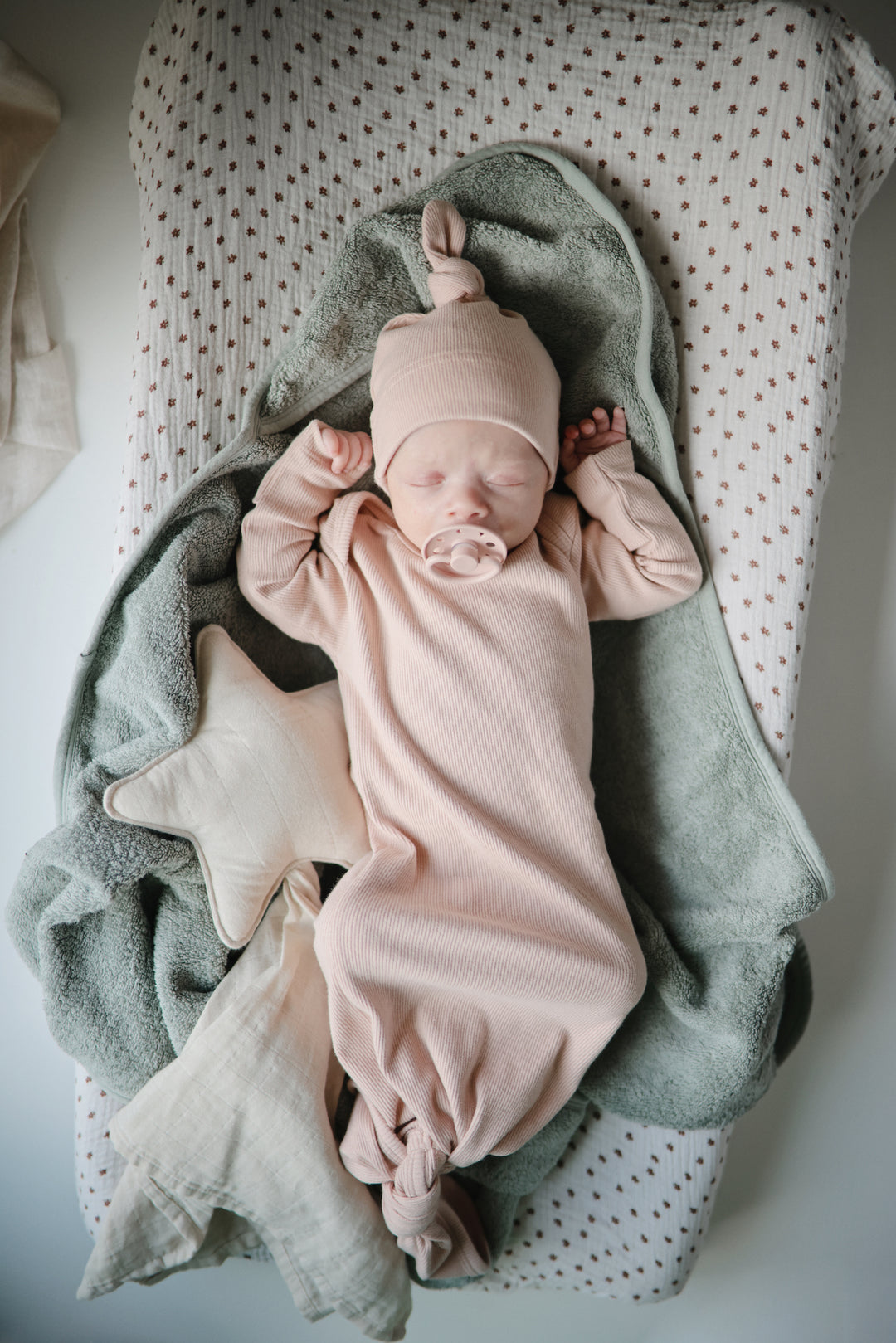 Organic Cotton Baby Hooded Towel Moss