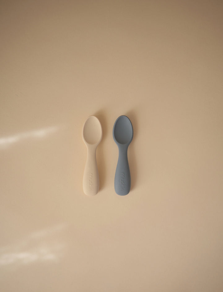 Silicone Toddler Starter Spoons 2-Pack Tradewinds/Shifting Sand