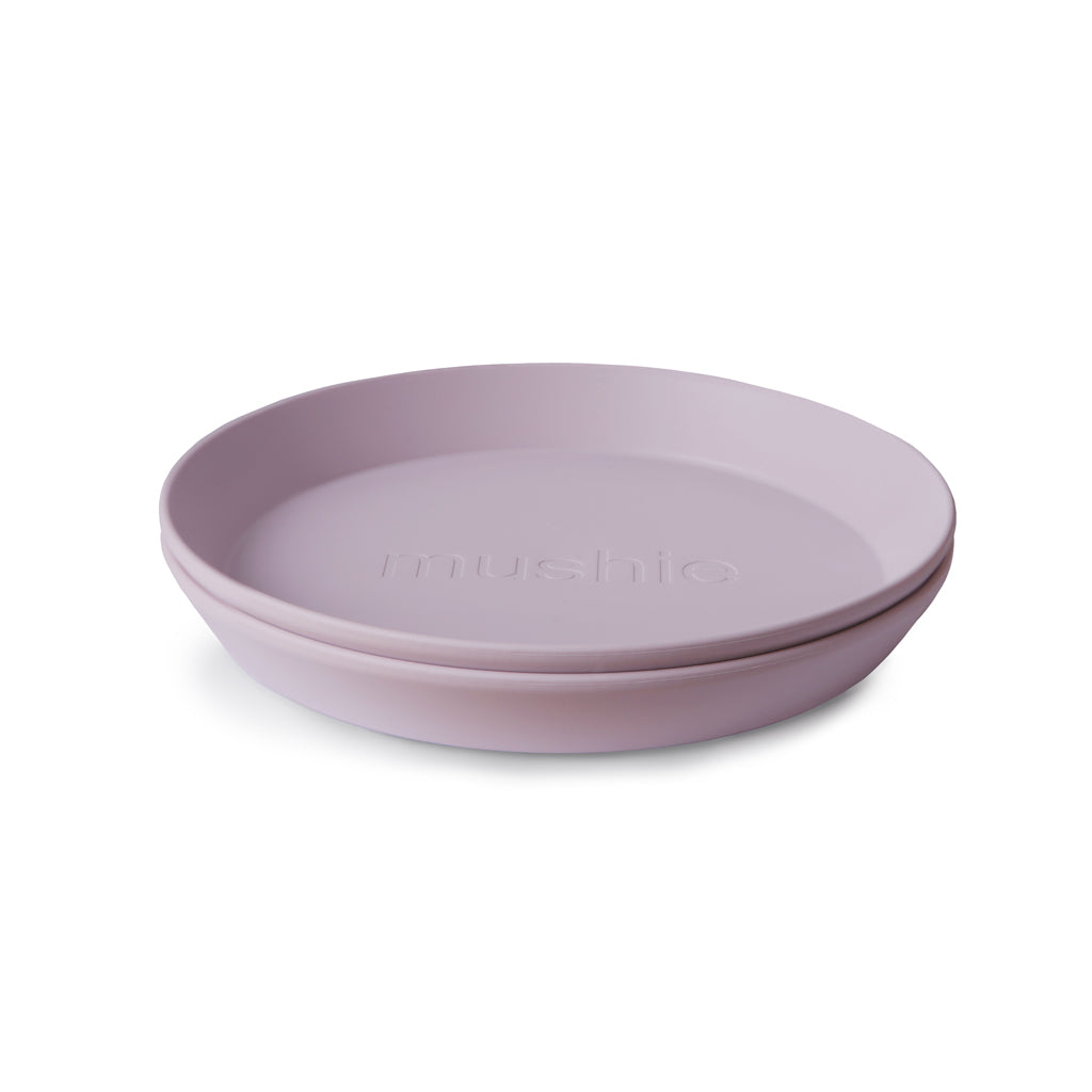 Round Dinnerware Plates Soft Liliac, Set of 2