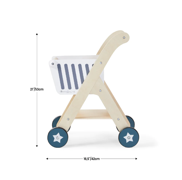 Wooden Shopping Cart - SEAFOAM