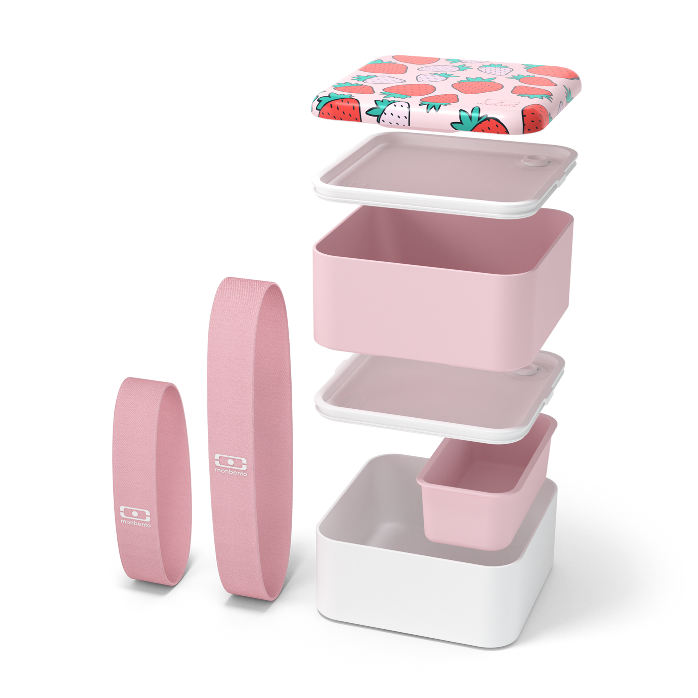 MB Square graphic Strawberry - The square bento box