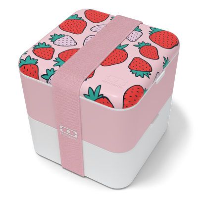 MB Square graphic Strawberry - The square bento box