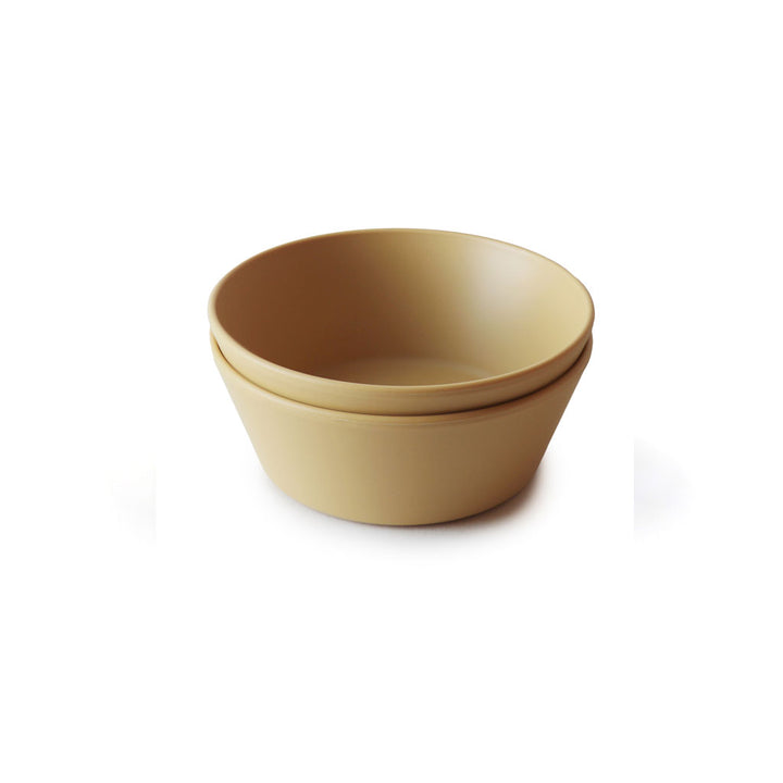 Round Dinnerware Bowl Mustard, Set of 2